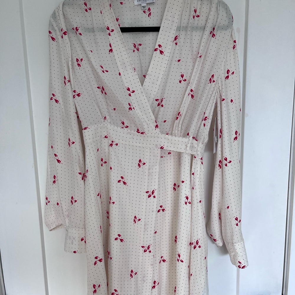 Equipment long sleeve printed silk dress - 4